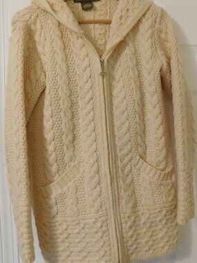 Wool Sweater Jacket with Hood